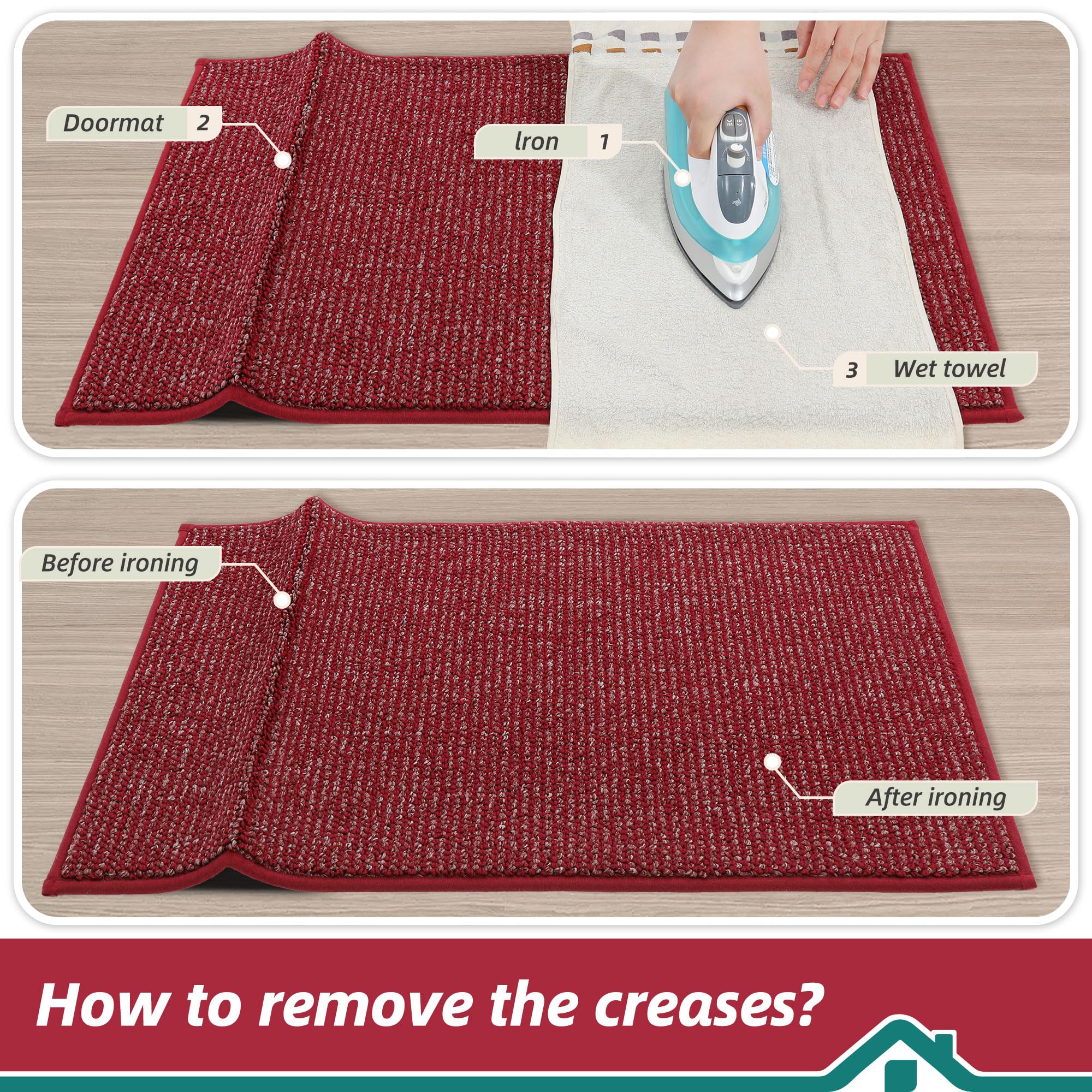 BEQHAUSE Dirt Trapper red mat brightens entry while catching dirt