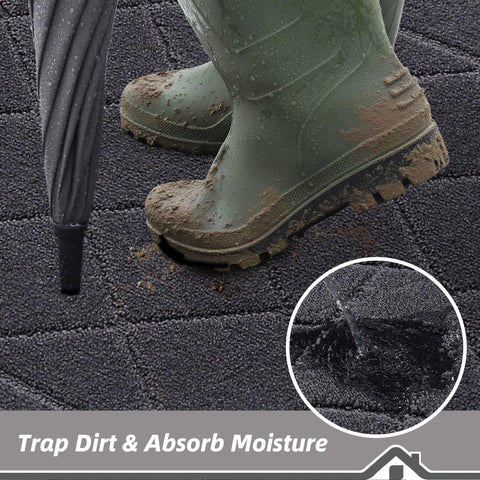BEQHAUSE Dirt Trapper mat back view features non-slip backing