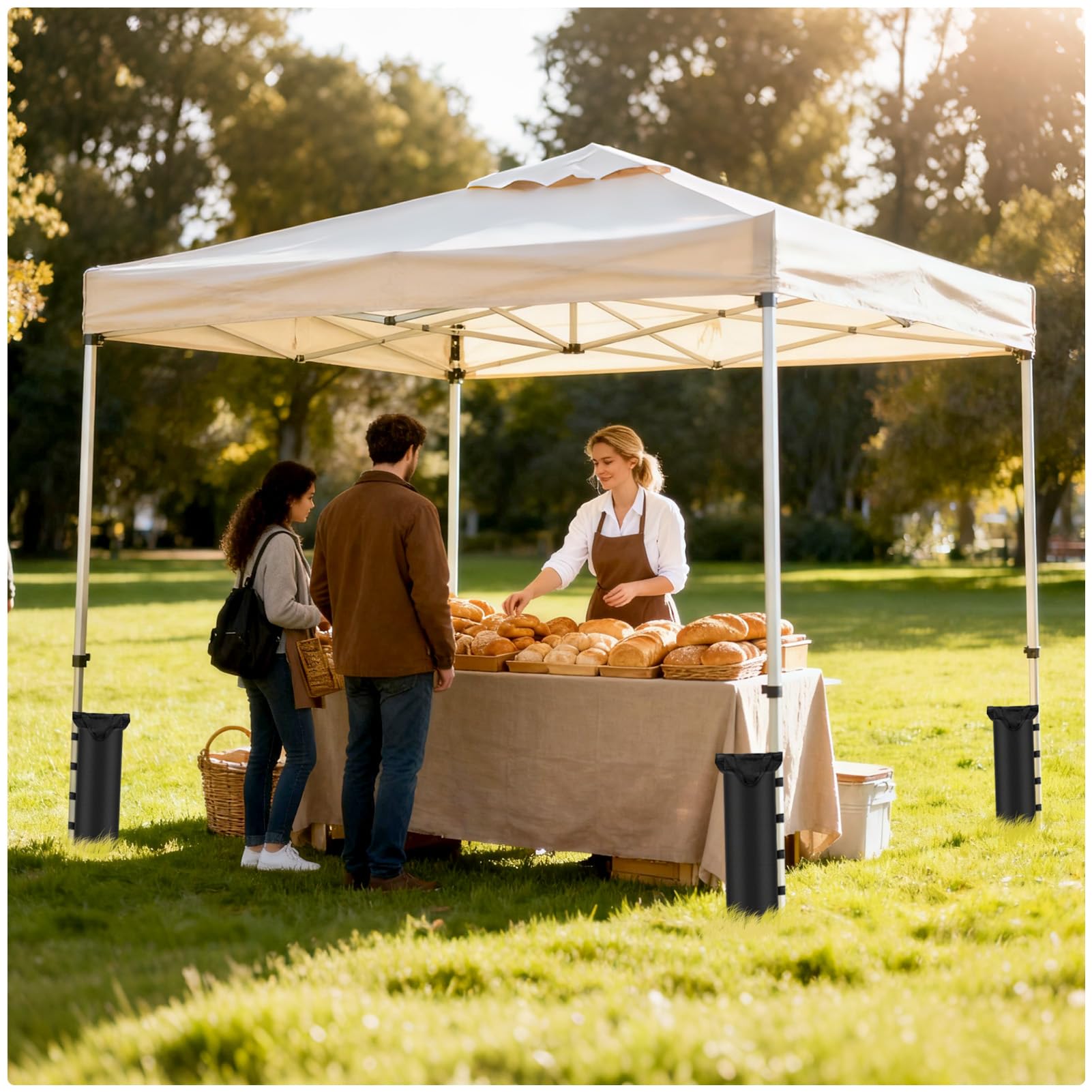 Bequemhaus weights feature sturdy handles for easy transport when filled.