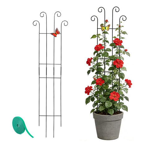 Berallo 32.6-inch plant trellis with ground stake providing stable support for climbing vines