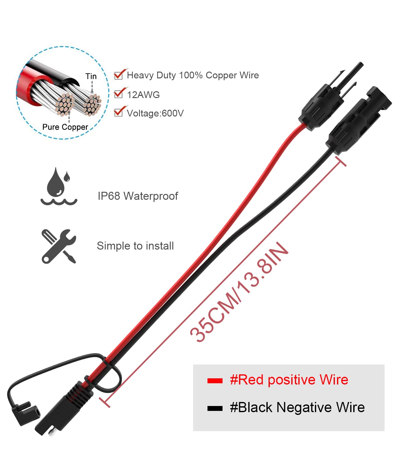 BERLAT polarity reverse SAE adapter for flexible configurations