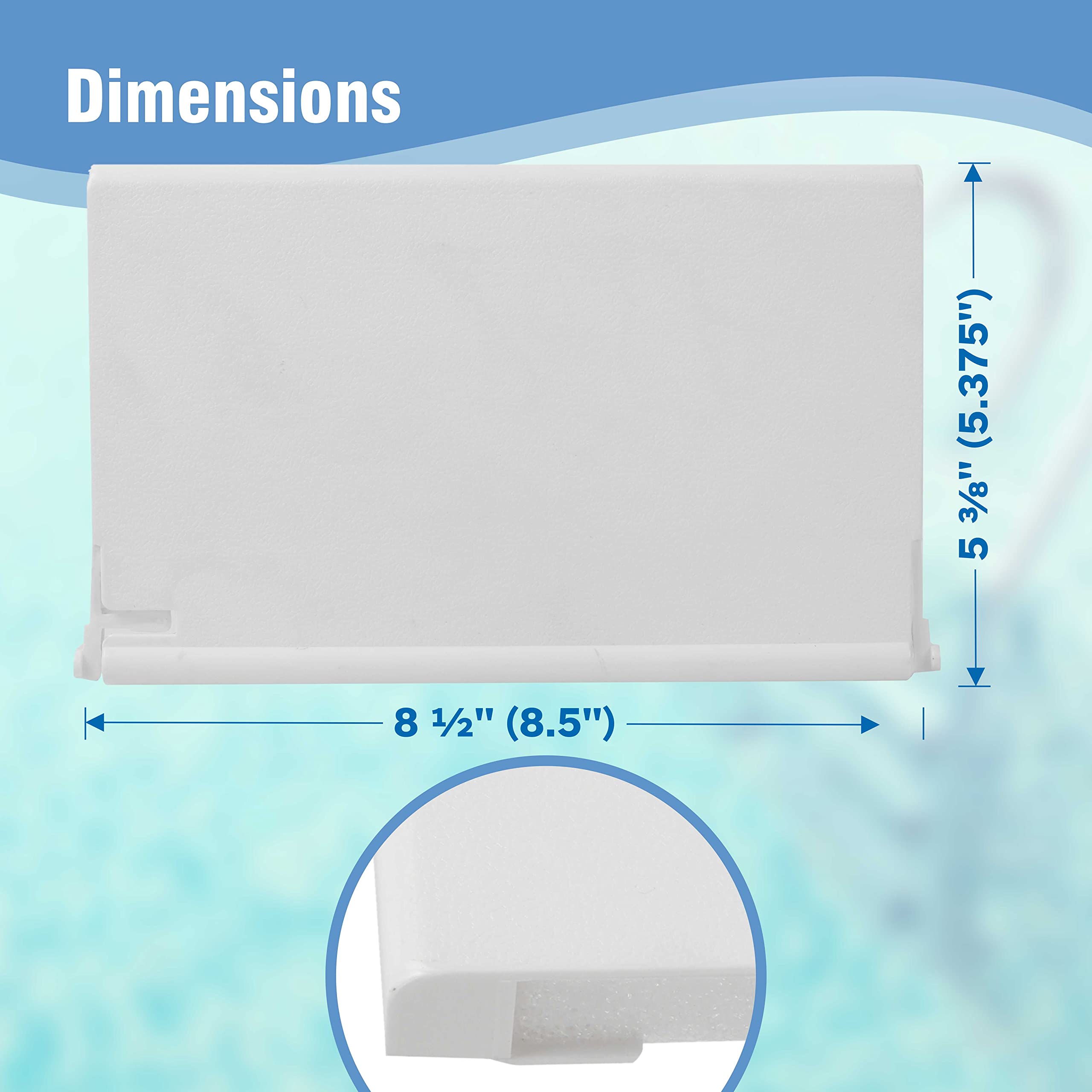 Bermuda Gunite skimmer compatible weir gate with snap-on tabs.