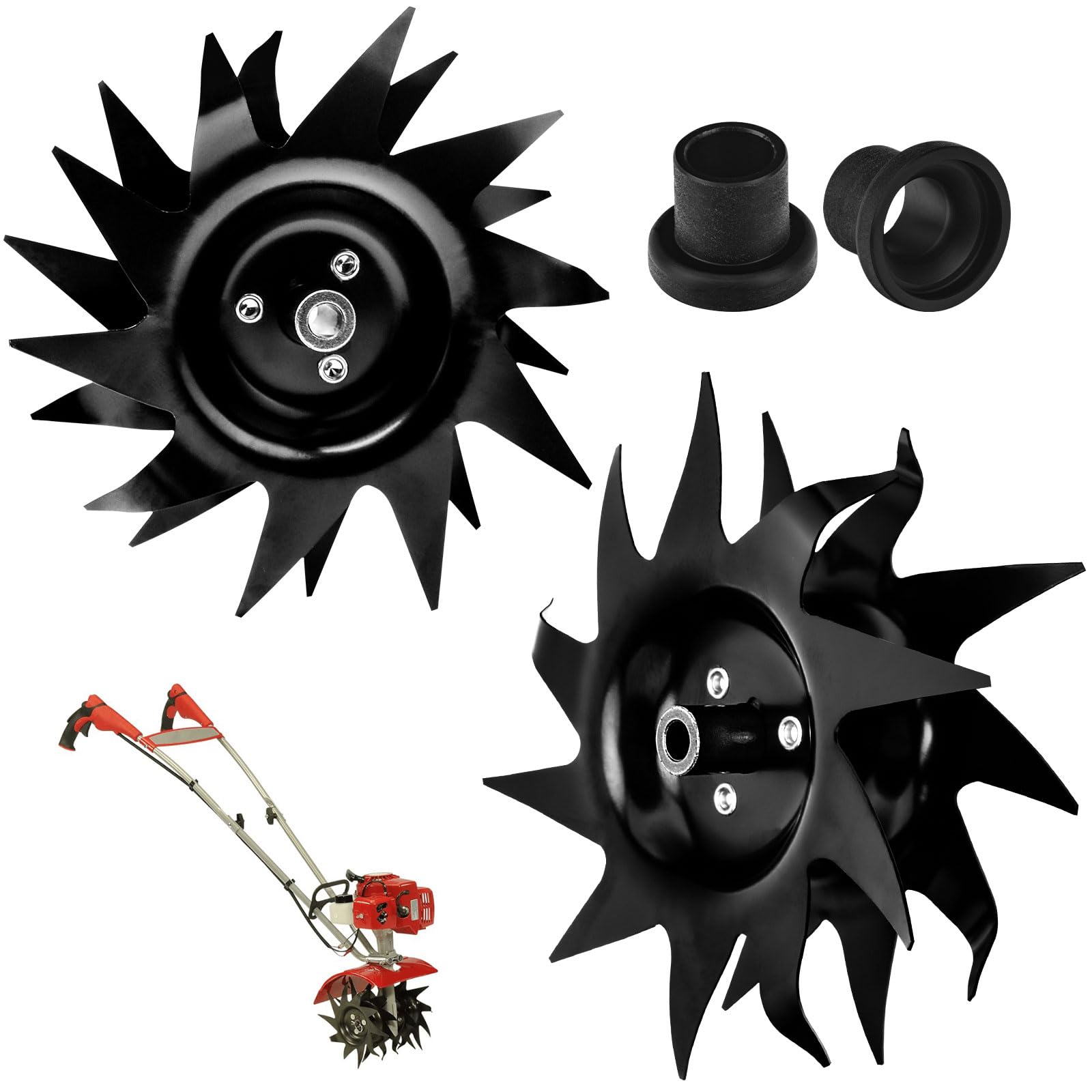 BERPSE 1622 power tiller tines in soil for deeper cultivation and root access.
