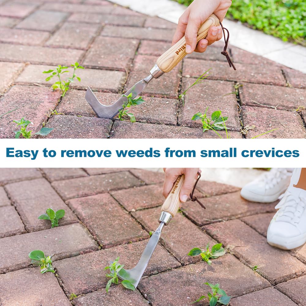 Berry&Bird ash handle ergonomic grip enhances control during weeding