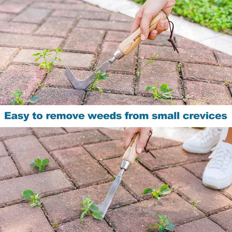 Berry&Bird ash handle ergonomic grip enhances control during weeding