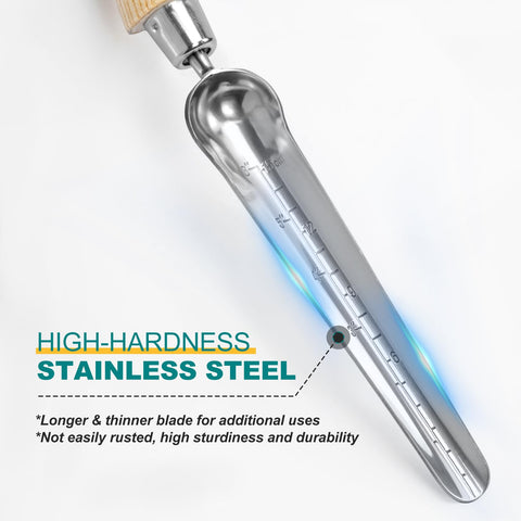 Durable stainless steel construction resists rust and bending