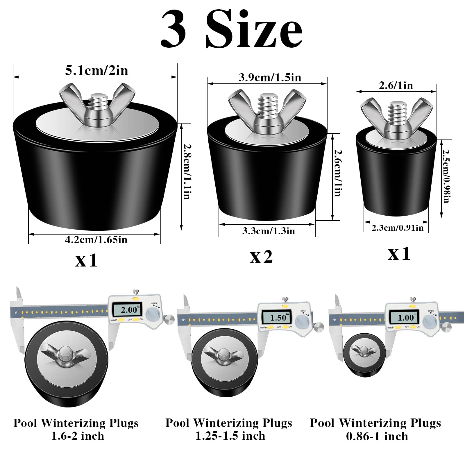 BESARME pool plug 1.5 inch size designed for secure fit and leak prevention.