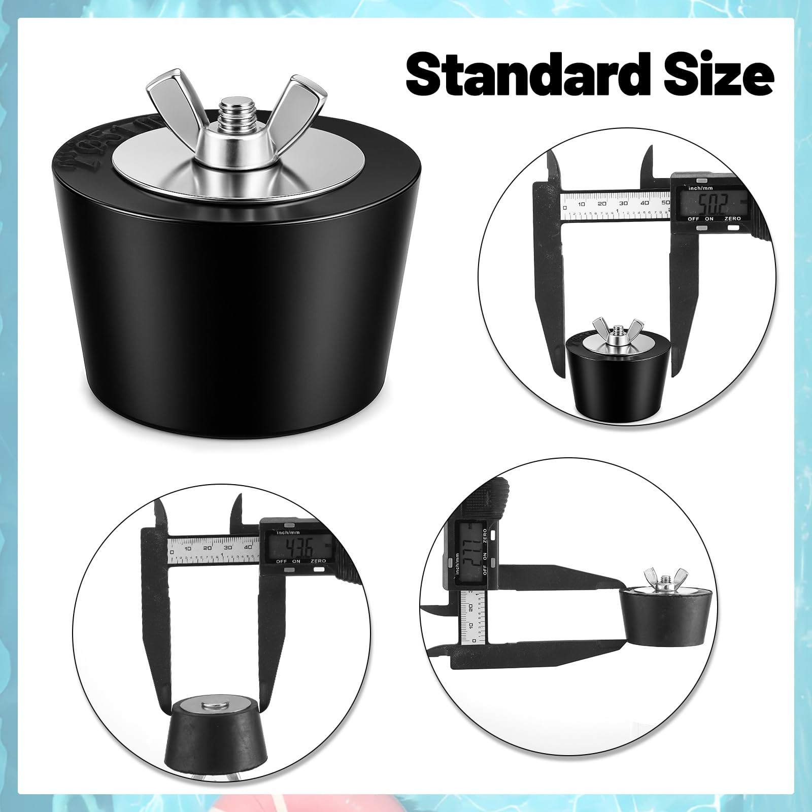 BESARME stainless steel wing nut plug close-up