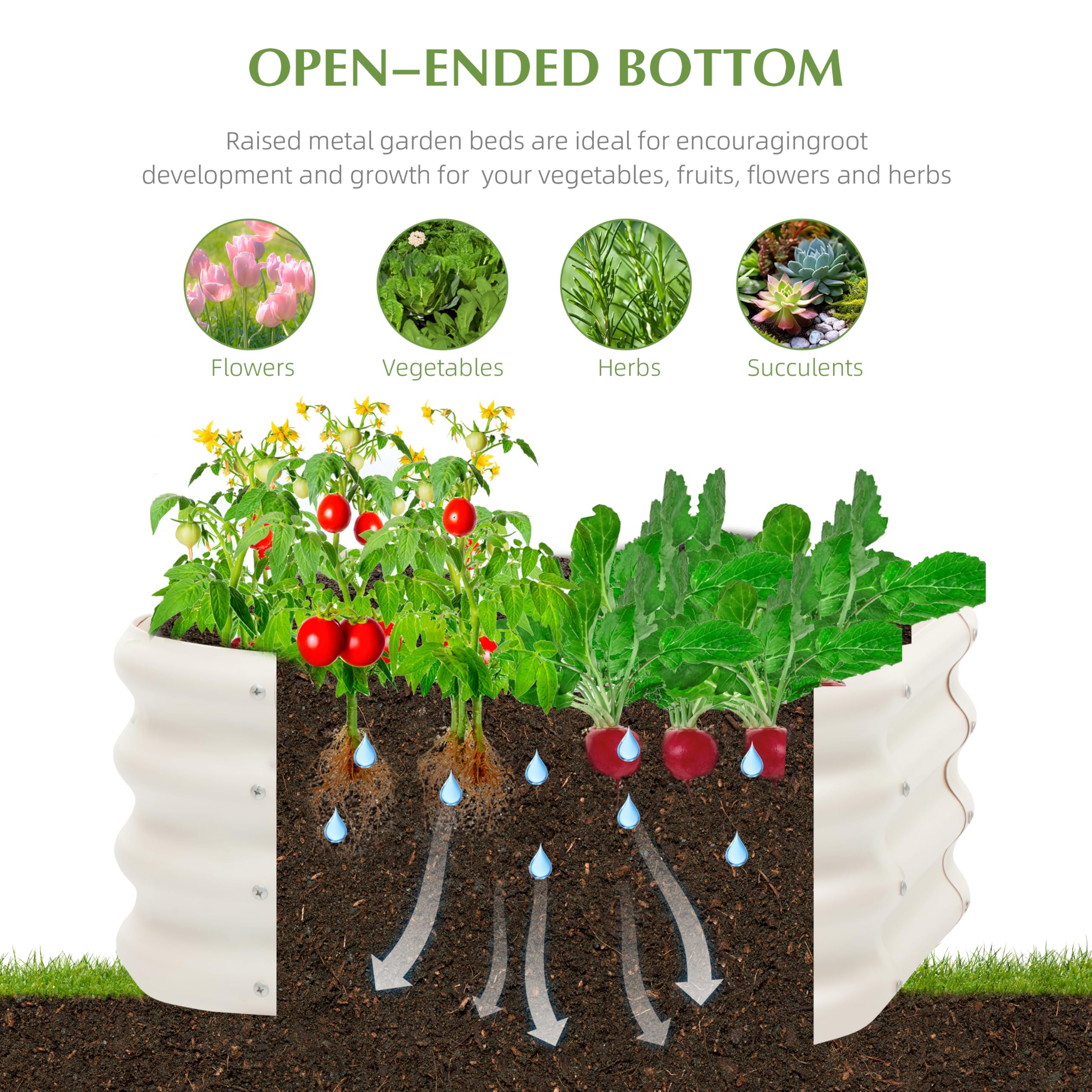 Besebay 2ft by 2ft by 1ft planter provides ample space for multiple plants.