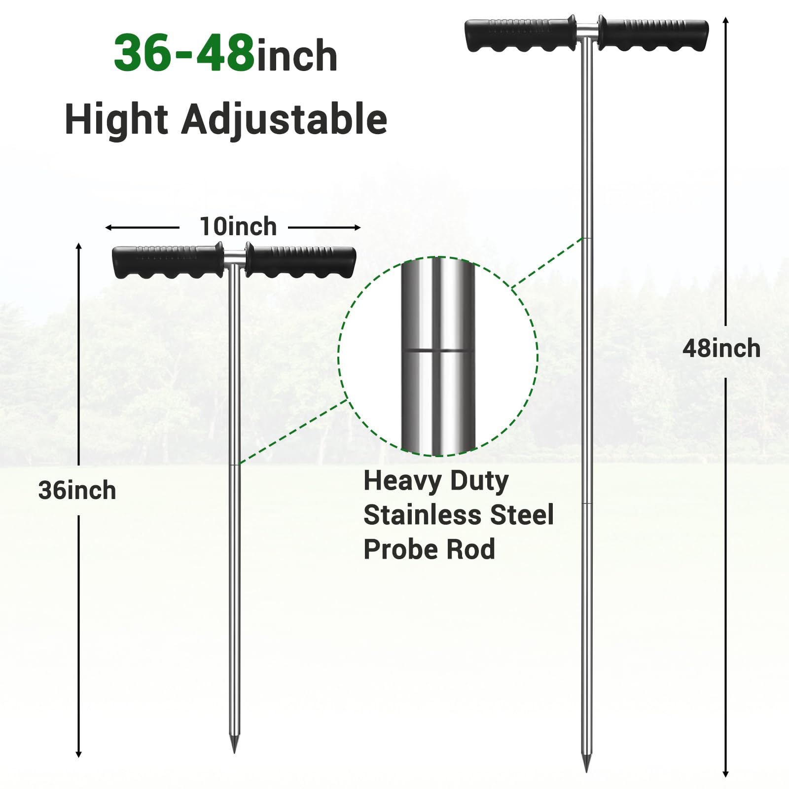 Beseetop probe rod insulated T-handle provides a comfortable, secure grip.