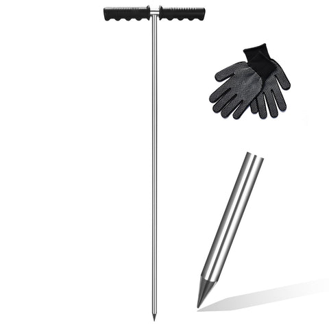 Beseetop soil probe rod 32-48in extended for deep soil testing and pipe locating.