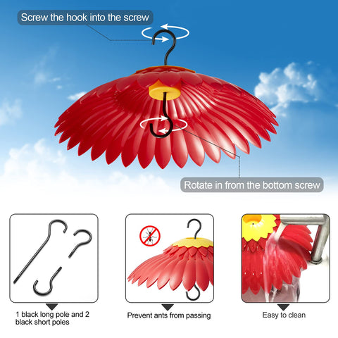 Beserie 14-inch weather dome cover shields nectar from sun and rain.