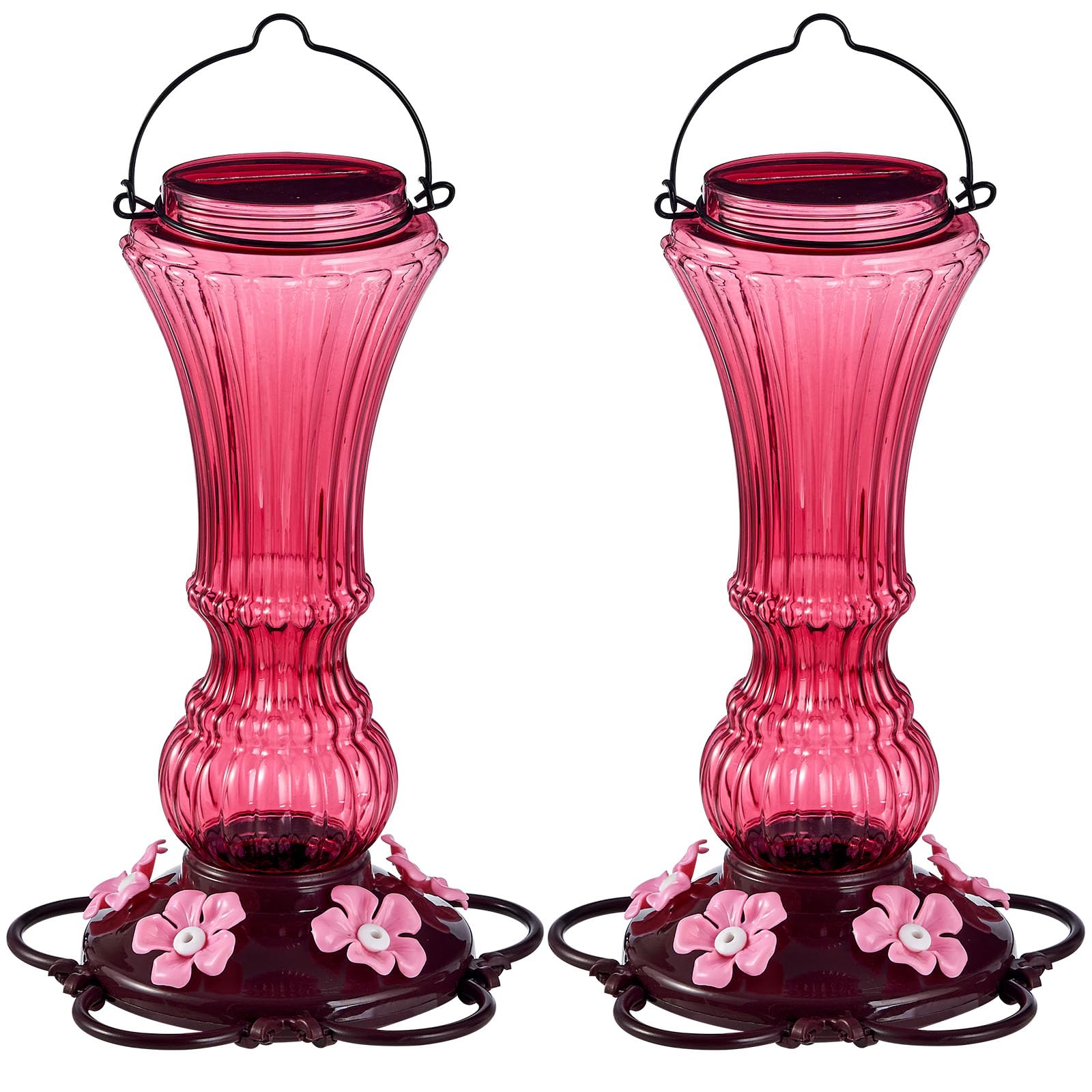 Beserie hummingbird feeder 2-pack outdoor view shows easy backyard setup.