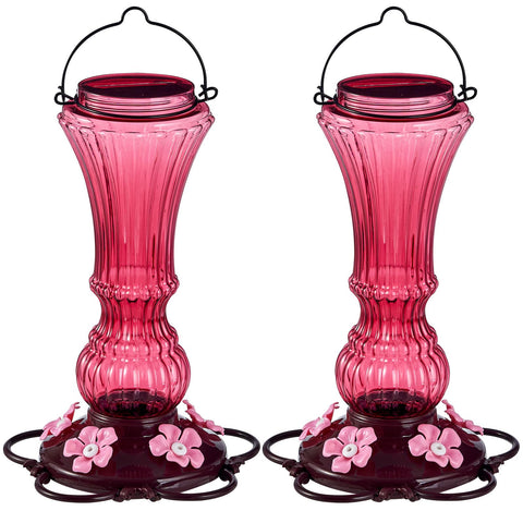 Beserie hummingbird feeder 2-pack outdoor view shows easy backyard setup.