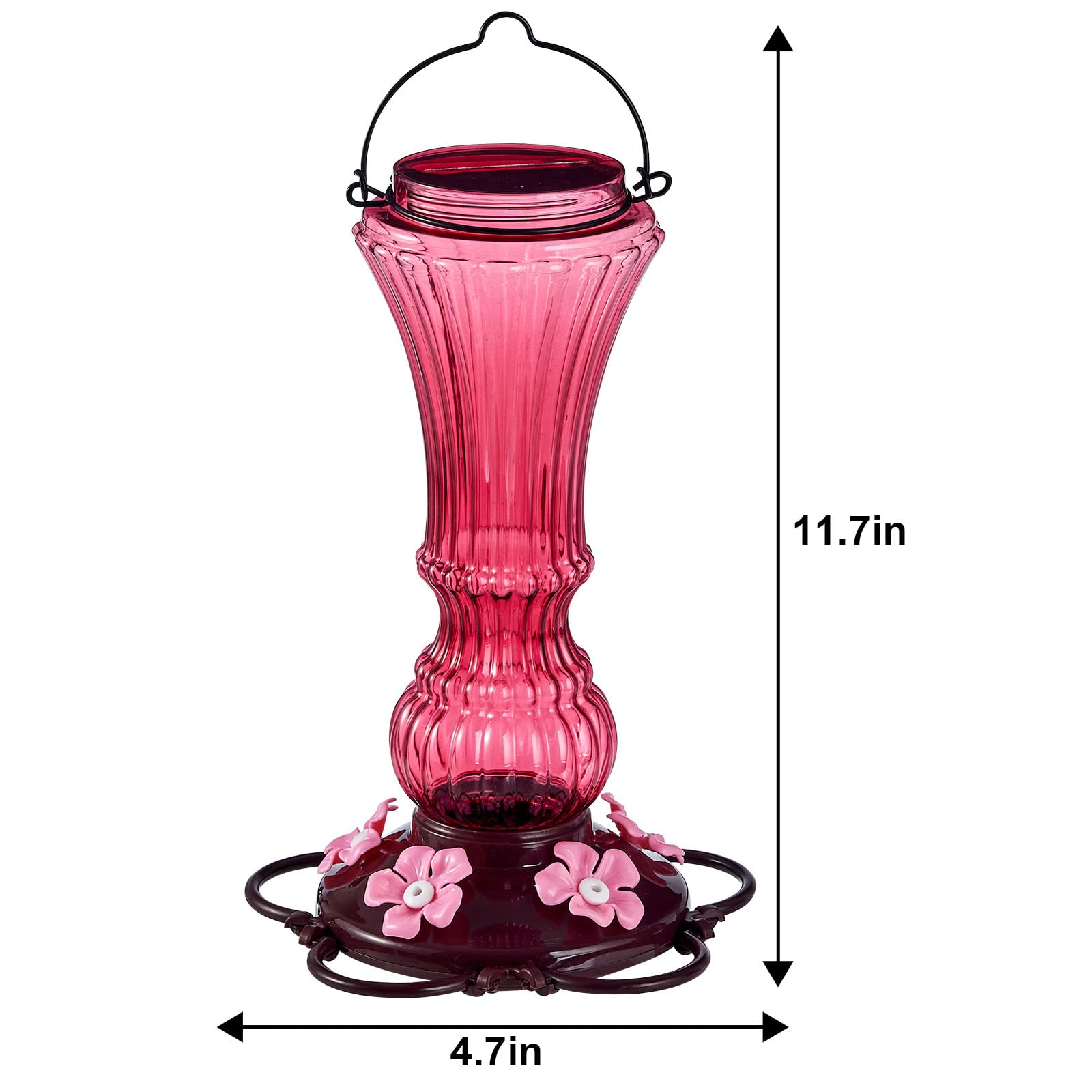 Beserie hummingbird feeder 5-port close-up highlights feeding options for birds.