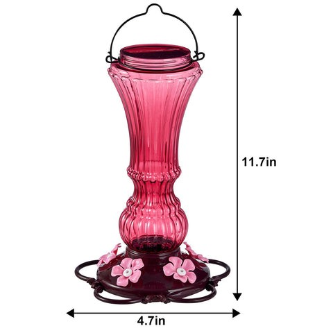 Beserie hummingbird feeder 5-port close-up highlights feeding options for birds.