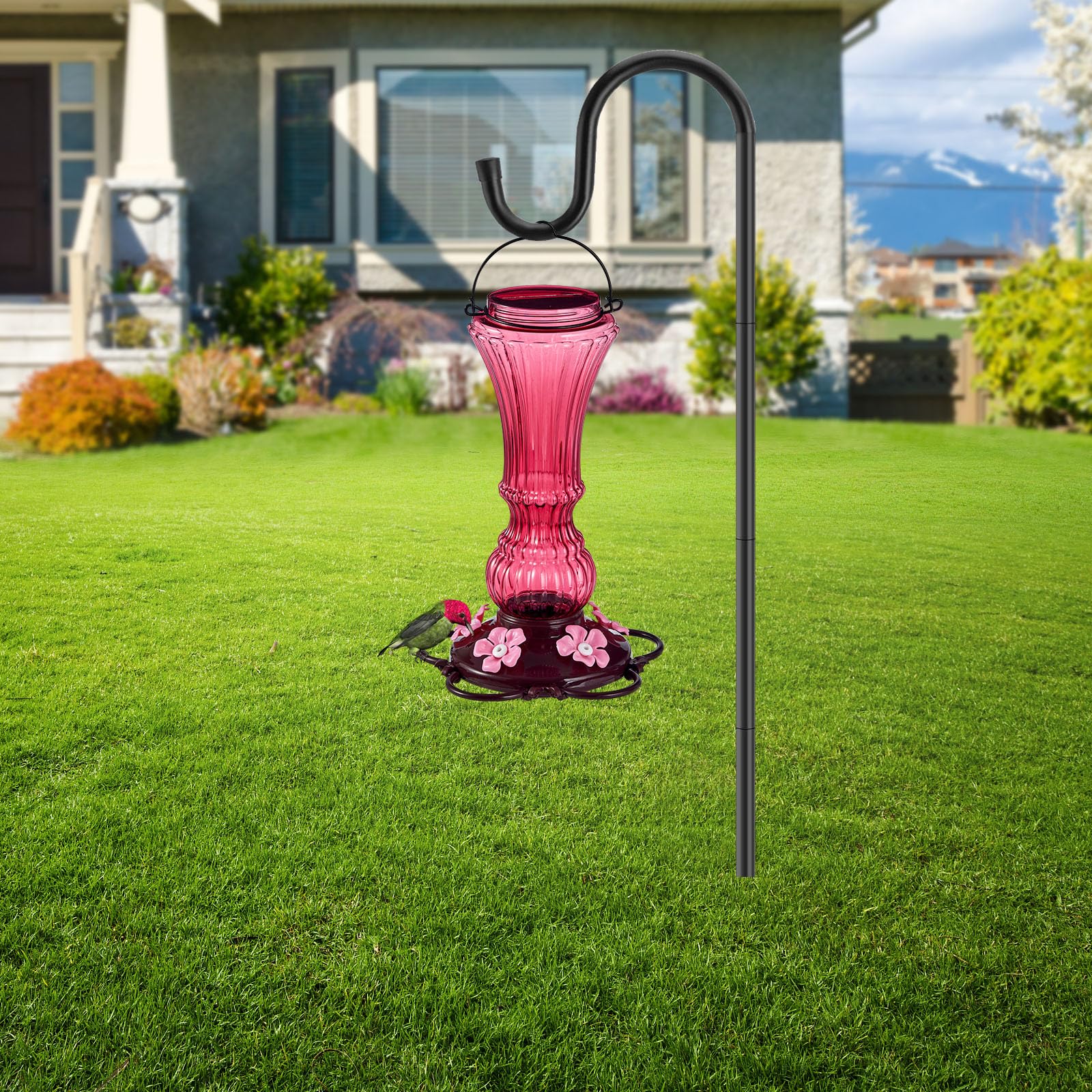 Beserie hummingbird feeder foldable perches storage supports compact storage.