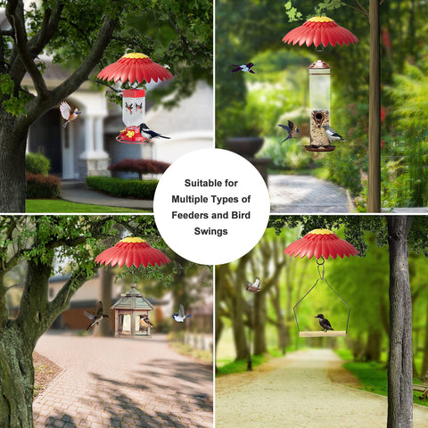 Beserie Outdoor feeder shade cover offers bird shelter and extended feeding time.