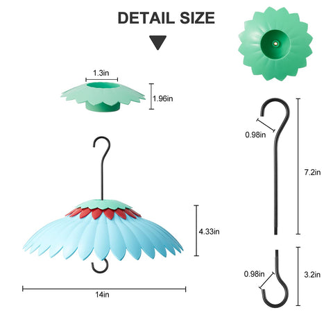 Beserie Squirrel Baffle bright blue dome attracts birds while deterring squirrels