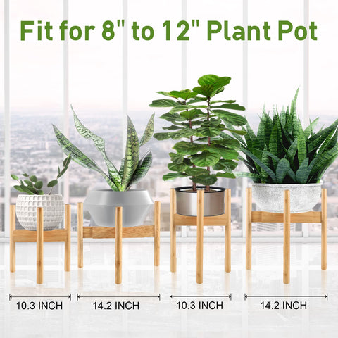 Sturdy BESHOF bamboo stand supports pots up to 150 lbs for heavy plants.