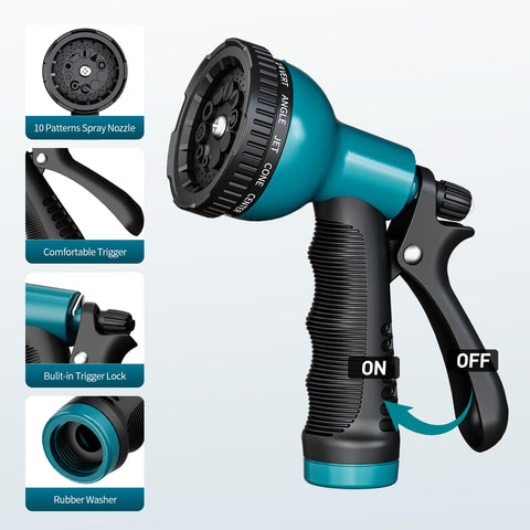 Besiter nozzle in hand shows ergonomic grip for comfortable long watering sessions.