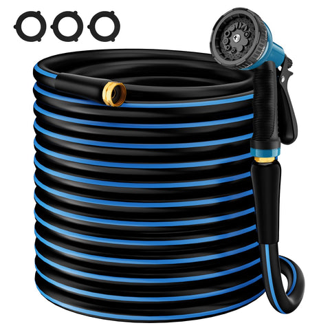 Besiter heavy-duty garden hose 100ft with brass fittings for reliable outdoor watering.