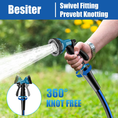 Besiter 50ft hose kink-free design reduces tangles during yard work