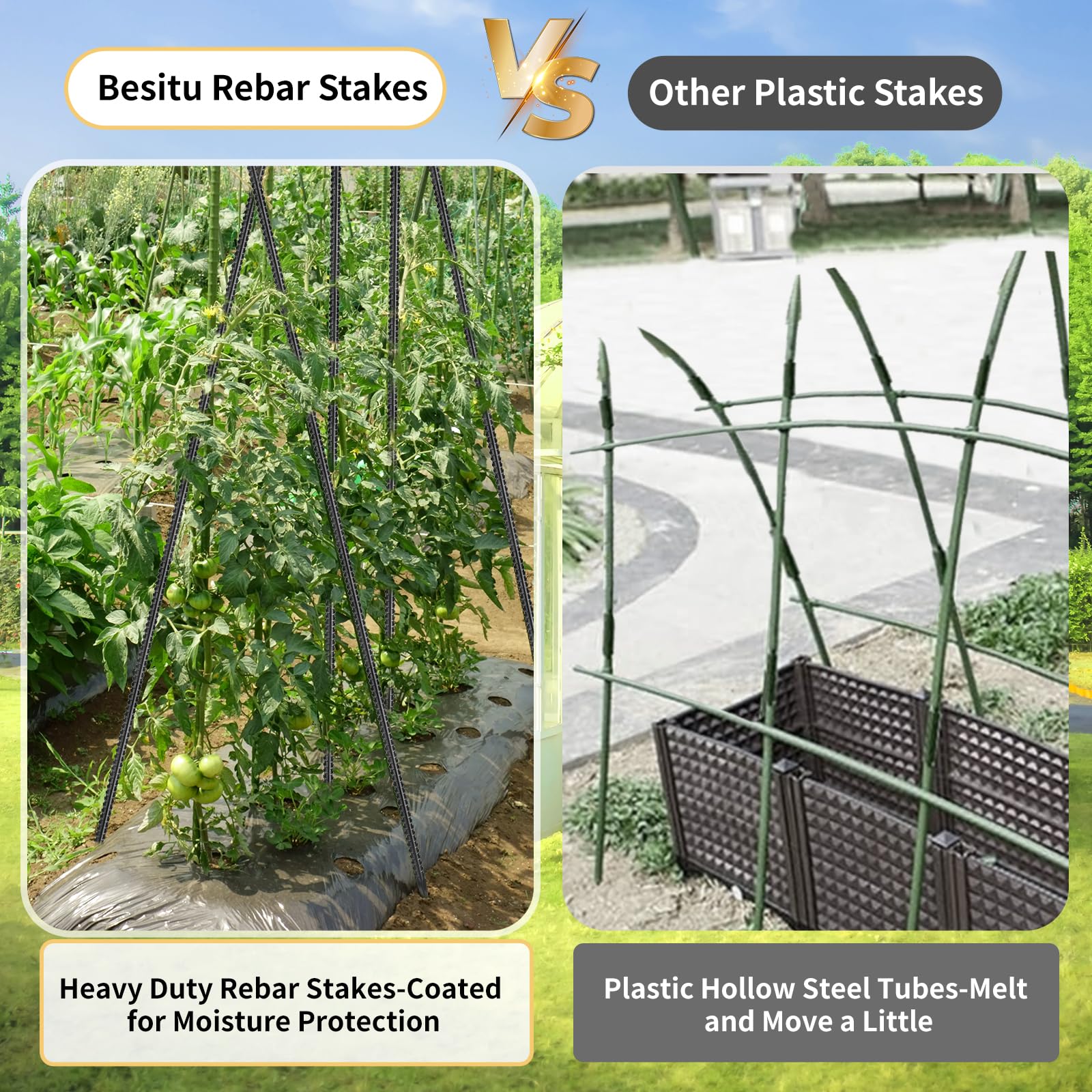 Besitu stakes ideal for concrete forming and marking survey locations.