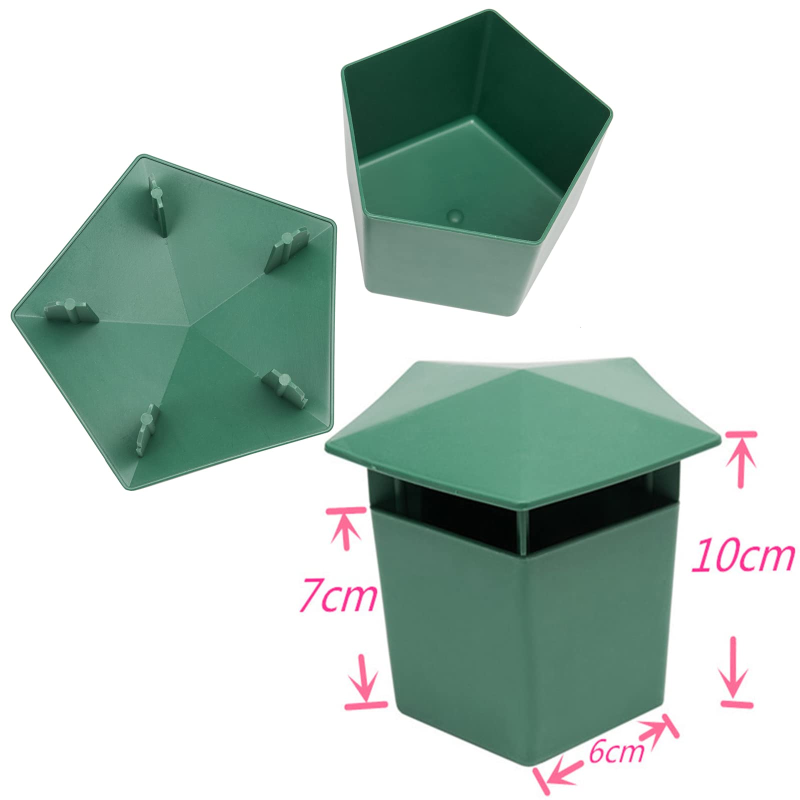 Beslands green plastic box side view ideal for easy stacking and space-saving.