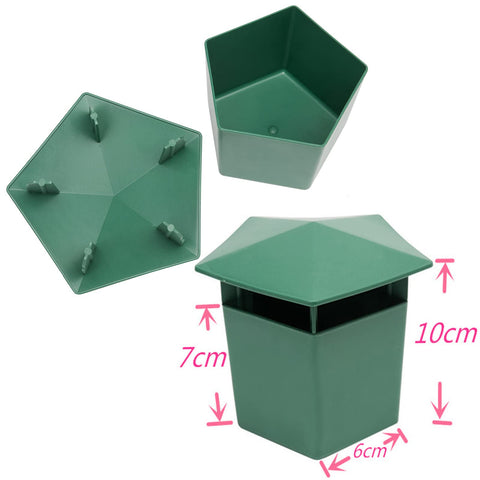 Beslands green plastic box side view ideal for easy stacking and space-saving.