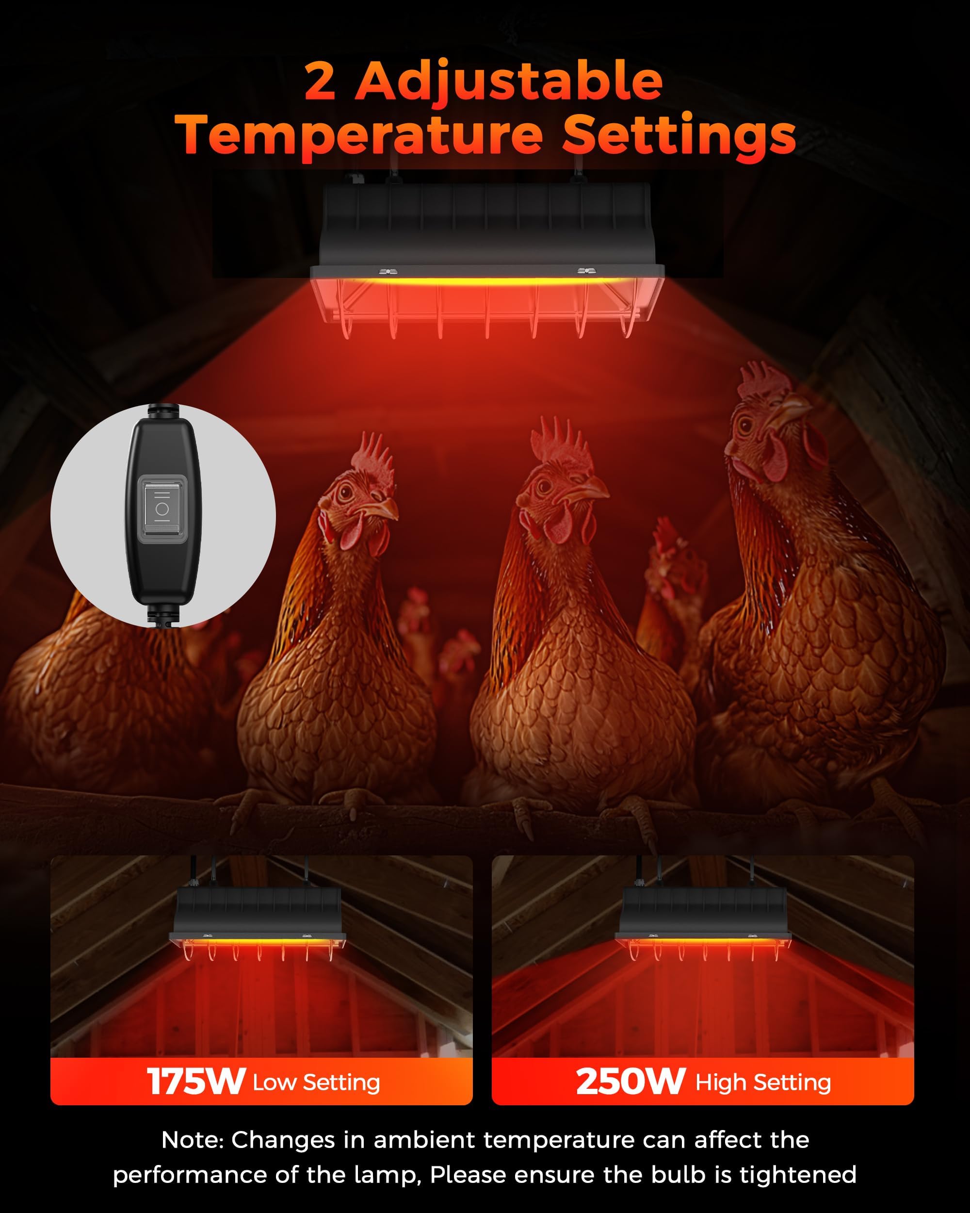 Besly heat lamp mounted at adjustable height for flexible placement