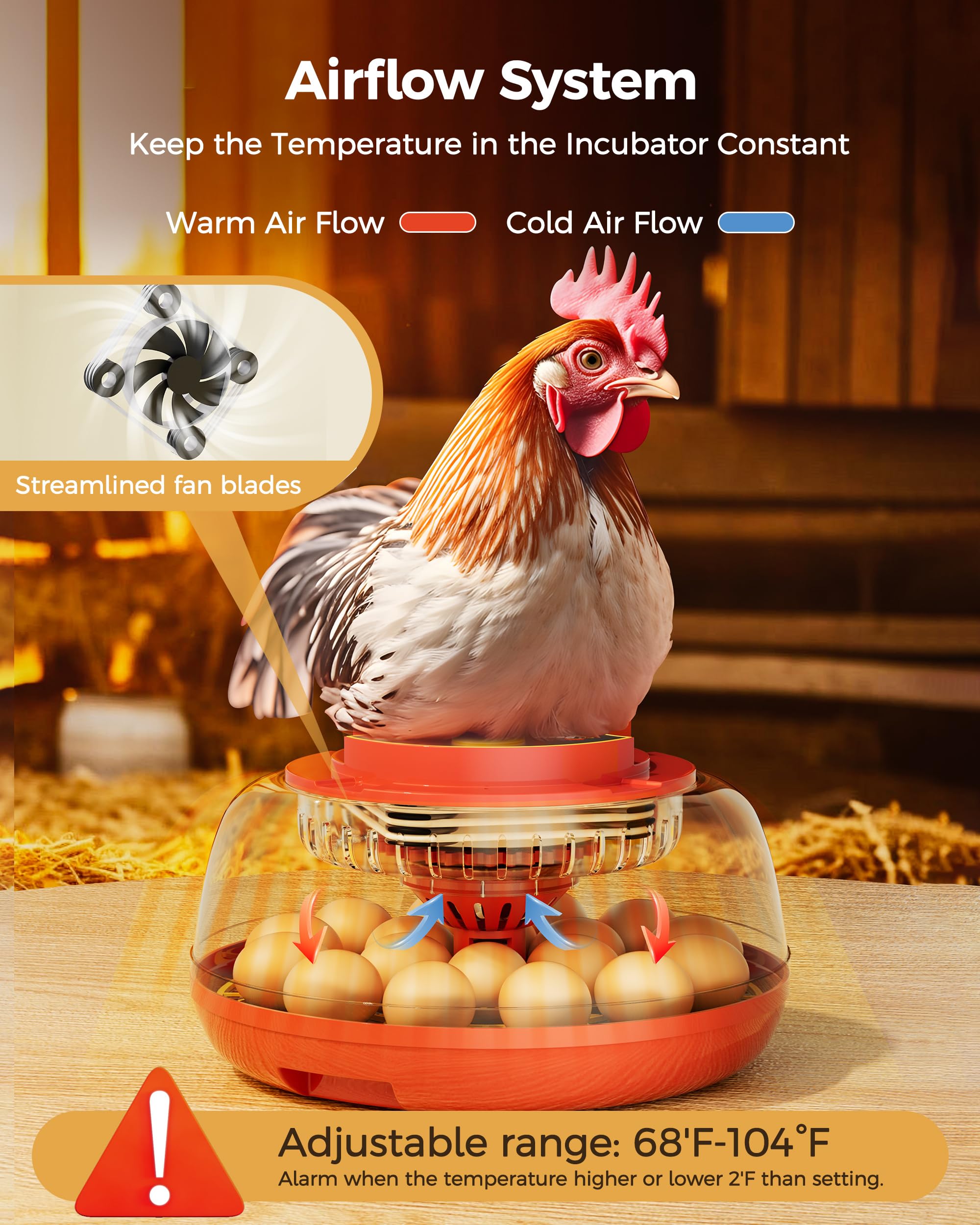 Besly airflow-optimized-system ensures even conditions across eggs.
