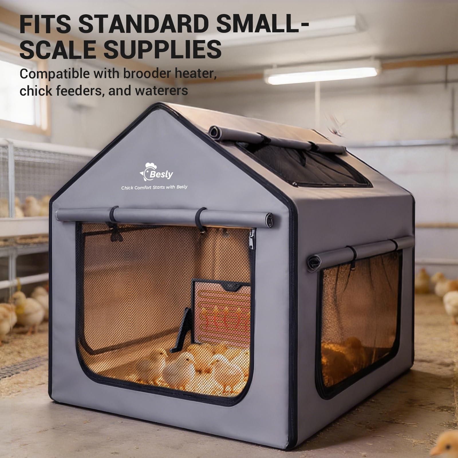 Besly Brooder Box shows 15-20 chick capacity for early care