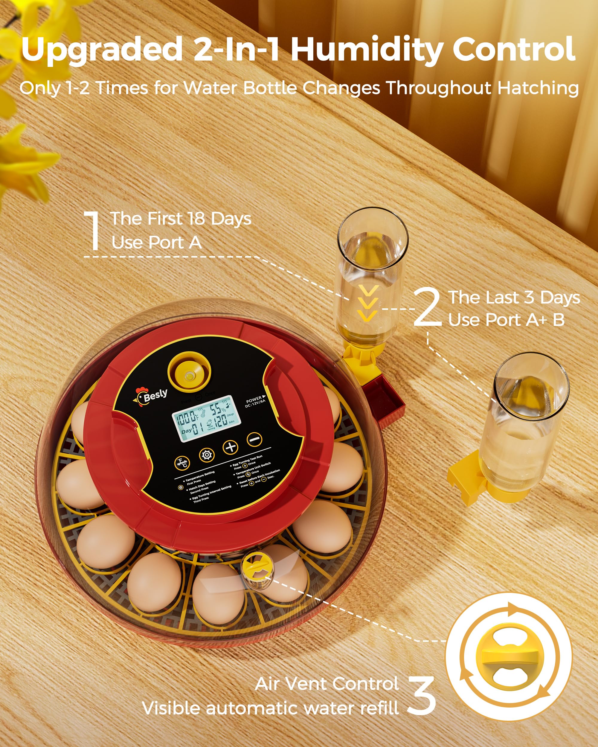 Besly candling-light-view lets you monitor embryo development without opening.