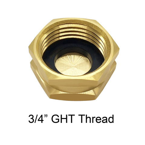BesNPT 3/4-inch GHT female thread cap ready for standard hose fittings.