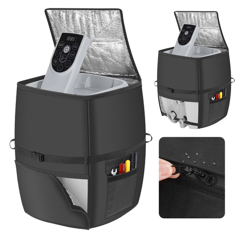 Bespeur hot tub heater cover with waterproof zipper in action for easy installation.