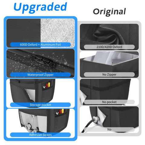 Bespeur spa pump cover showing aluminum insulation layer for all-season protection.