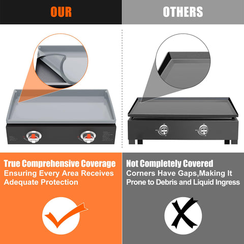 BESSIO griddle surface protection cover guards against dust and debris.