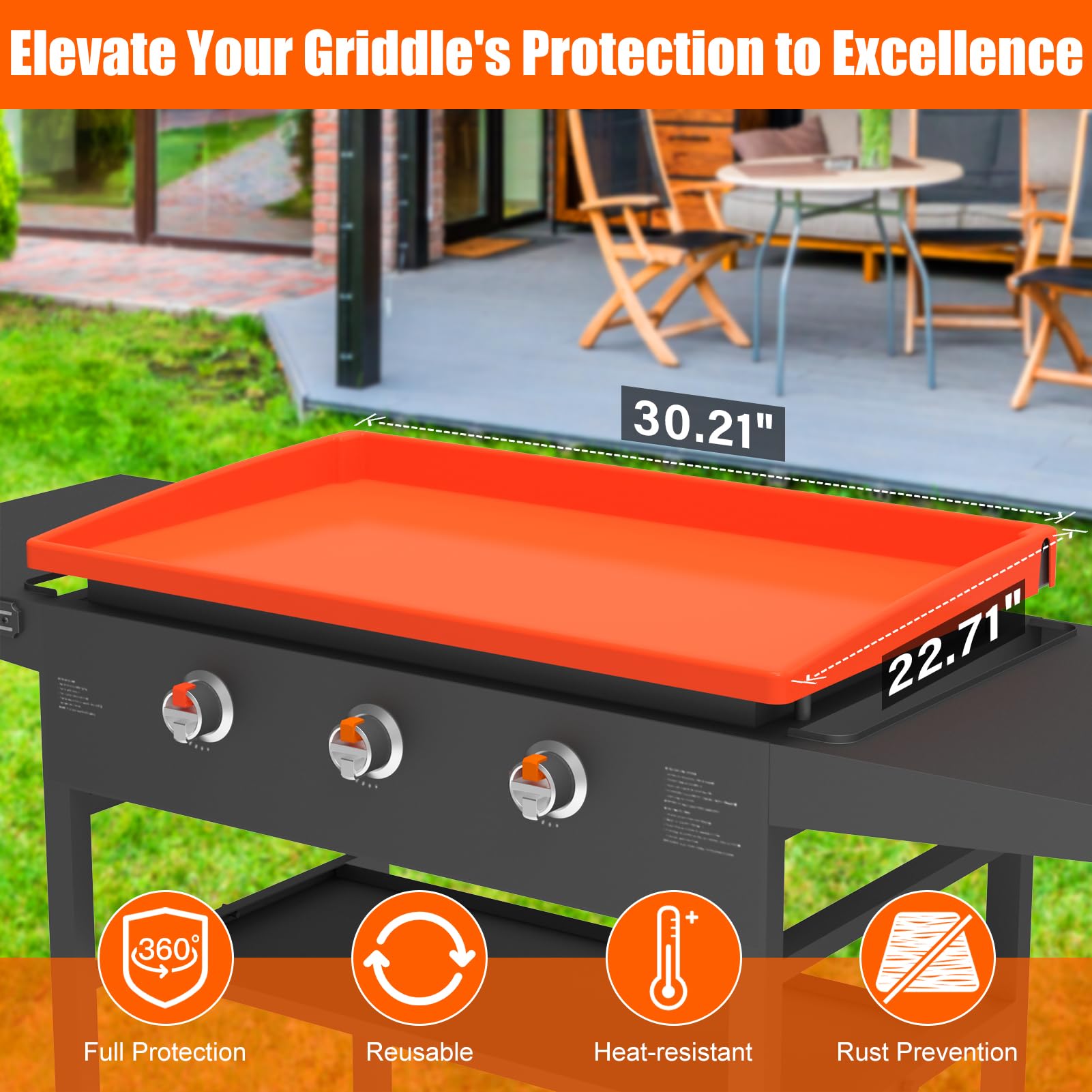 BESSIO heat-resistant silicone mat withstands up to 500°F for safe use