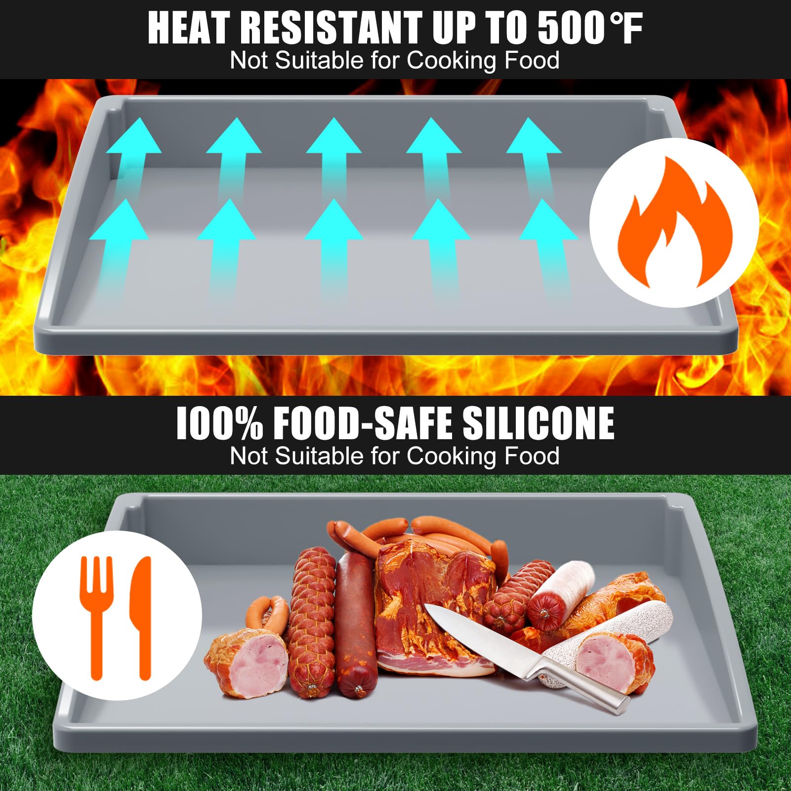 BESSIO protective mat shields griddle from pests and debris.