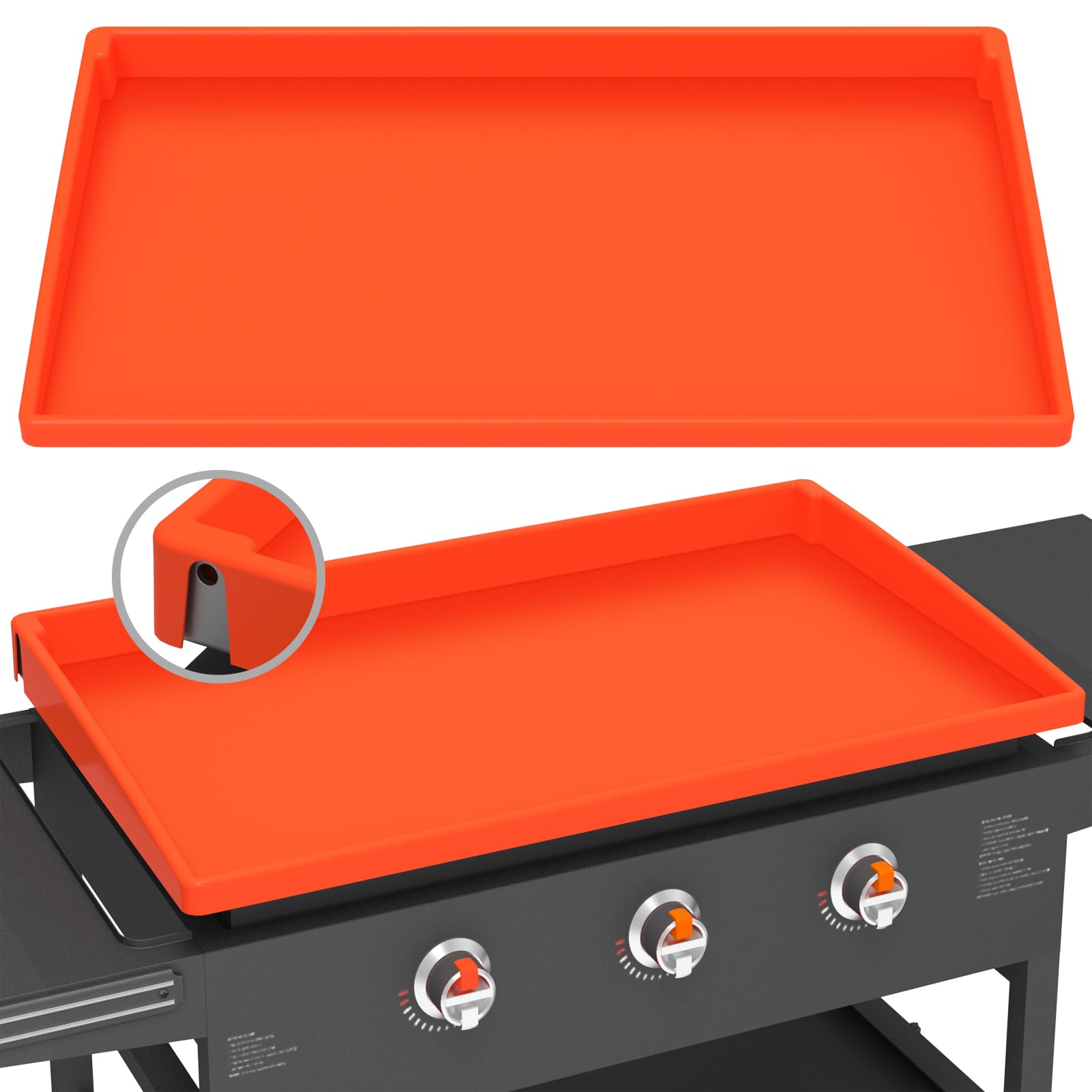 BESSIO silicone griddle mat for 28XL Blackstone with perfect fit protects surface from debris