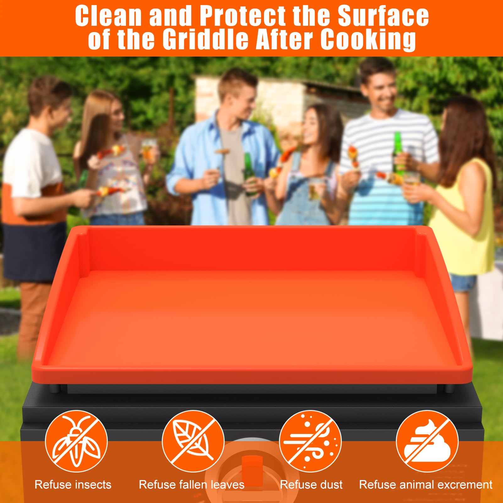 Full-coverage BESSIO mat guards every corner of the Blackstone griddle from debris.