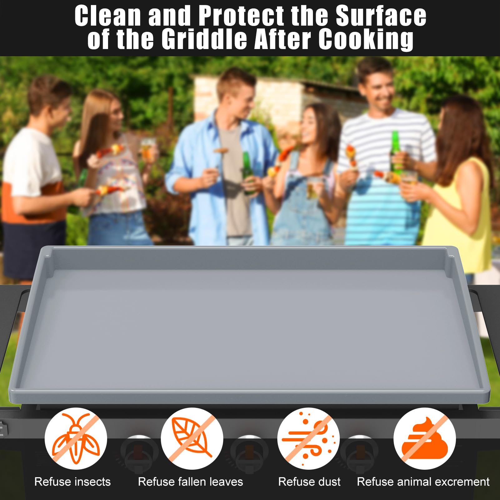 BESSIO full-coverage silicone mat shields every inch of the griddle