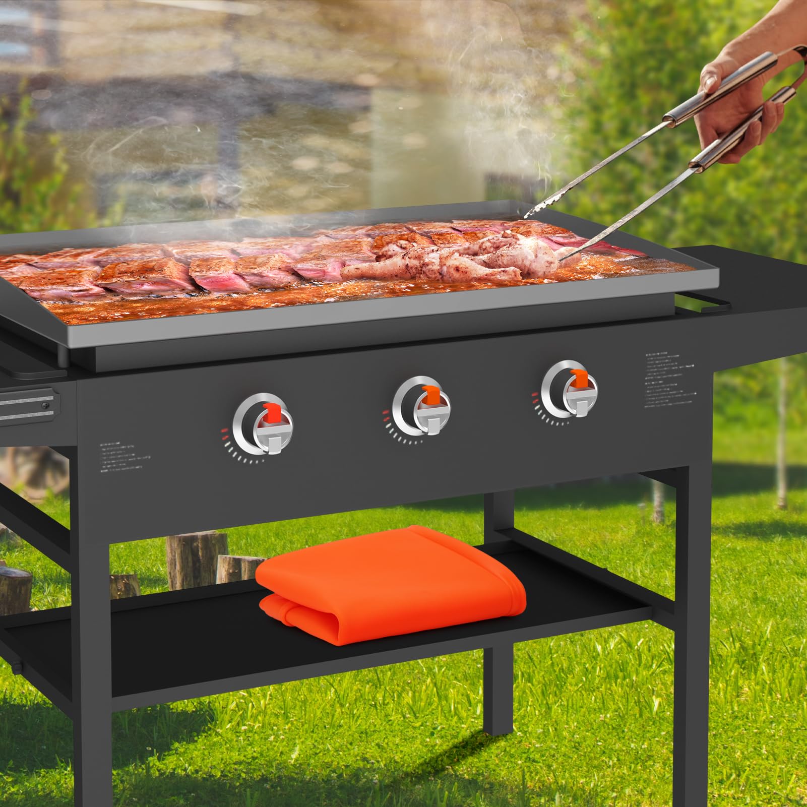 BESSIO thick-durable silicone griddle mat feels sturdy yet flexible