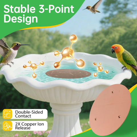 Bessny birdbath copper disc all-season durability withstands weather and outdoor use