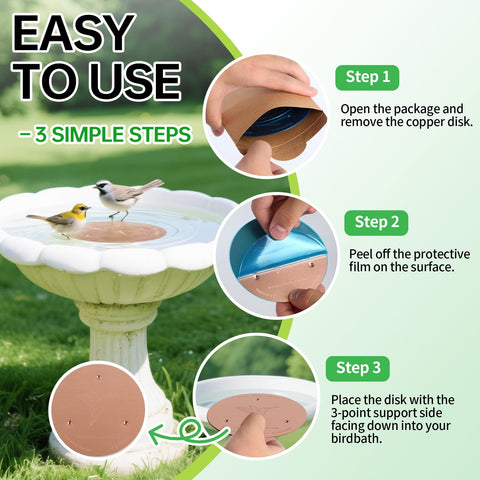 Bessny birdbath copper disc non-metal basins compatibility for stone plastic or composite bowls