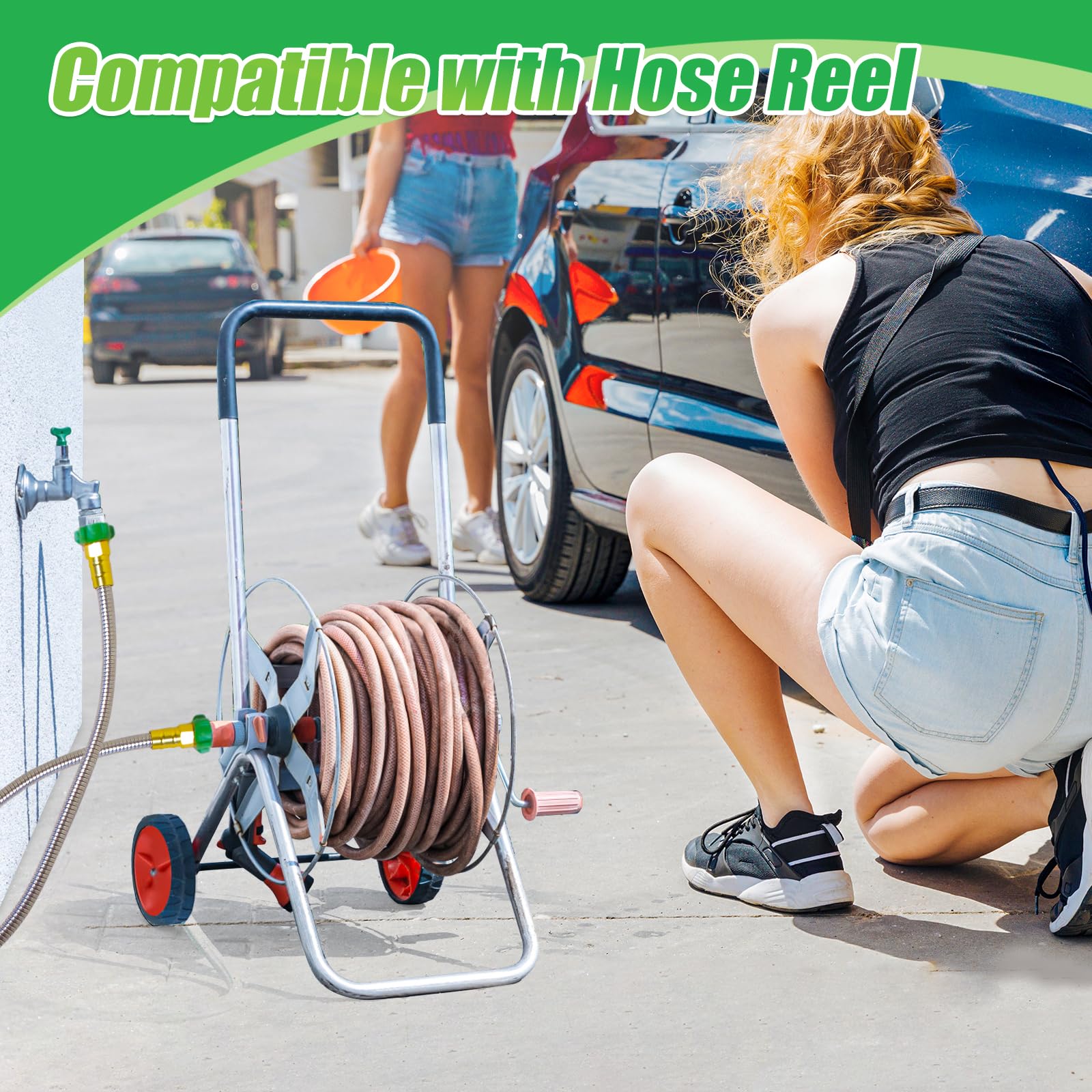 Bessny high-pressure 435 psi hose provides steady water flow.