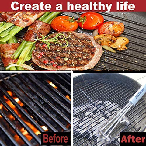 3-in-1 design cleans top, bottom, and sides of grill grates.