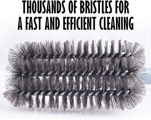 BEST grill brush with wire bristles removes grease and residue effectively.