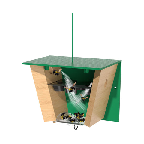 Outdoor installation of Best Bee Brothers Turbo Trap 2.0 on an eave.
